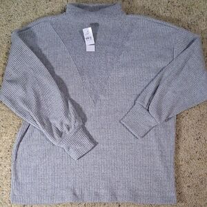 LOFT Heathered Gray Knit Top